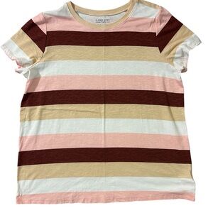 Torrid Striped Tee - Pink, Brown, Cream